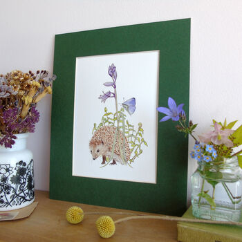 Hedgehog And Bluebell A5 Giclee Fine Art Print, 8 of 12