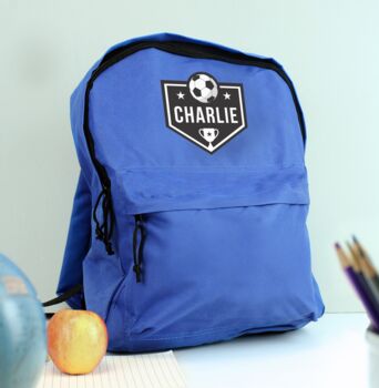 Personalised Football Blue Backpack, 3 of 3