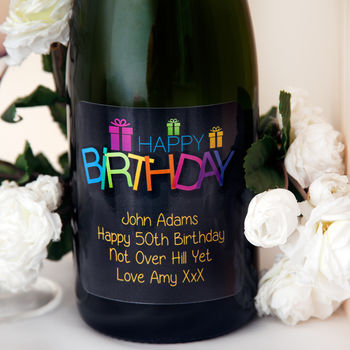 Luxury Champagne With Personalised Black Birthday Label, 3 of 7
