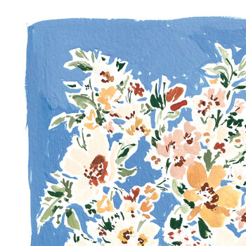 Powder Blue, Peach And Cream Floral Print, 2 of 5