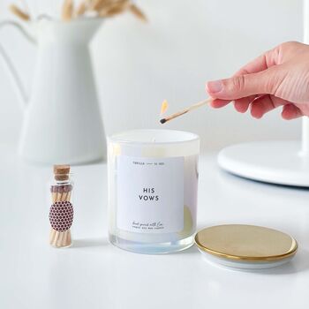 His Vows Scented Candle Wedding Gift, 10 of 10