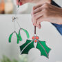 Stained Glass Mistletoe Decoration, thumbnail 1 of 3