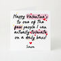 Funny Personalised Valentine’s Card One Of The Few People I Can Actually Tolerate, thumbnail 2 of 5