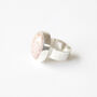 Rhodochrosite Pink Gemstone Ring Set In Sterling Silver, thumbnail 6 of 8