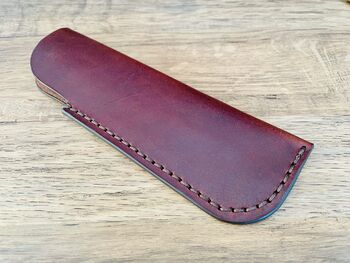 Brown Leather Pen Sleeve, Pen Case, 4 of 9