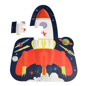 Space Age Rocket Jigsaw Puzzle For Children, 3 of 5