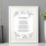 Minimalistic Black And White Floral Poem Print, thumbnail 4 of 6
