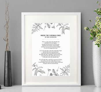 Minimalistic Black And White Floral Poem Print, 4 of 6