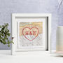 Personalised Embroidered Heart Map Picture, thumbnail 1 of 6