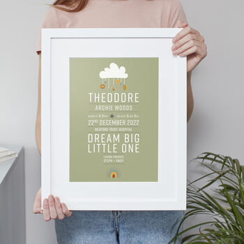 Baby Details Personalised Typographic Print, 3 of 7