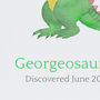 New Baby Personalised Dinosaur Nursery Art Print, thumbnail 3 of 3