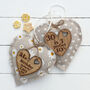 16th 18th Birthday Fabric Heart With Oak Message, thumbnail 2 of 4