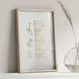 Favourite Poem, Song, Vows, Custom Metallic Gold Print, thumbnail 2 of 9