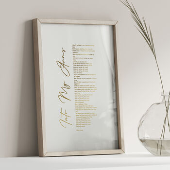 Favourite Poem, Song, Vows, Custom Metallic Gold Print, 2 of 9