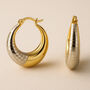 Large Gold Plated Sterling Silver Mixed Metal Hoop Earrings, thumbnail 1 of 4