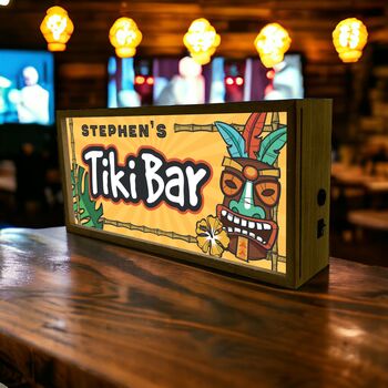 Personalised Light Box Home Tiki Bar, 3 of 6