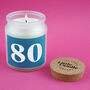 80 Large Clear Candle • 80th Birthday • Birthday Gift • Scented Glass Jar Candle • Humour • Just Because Candle • Gift Box, thumbnail 1 of 3