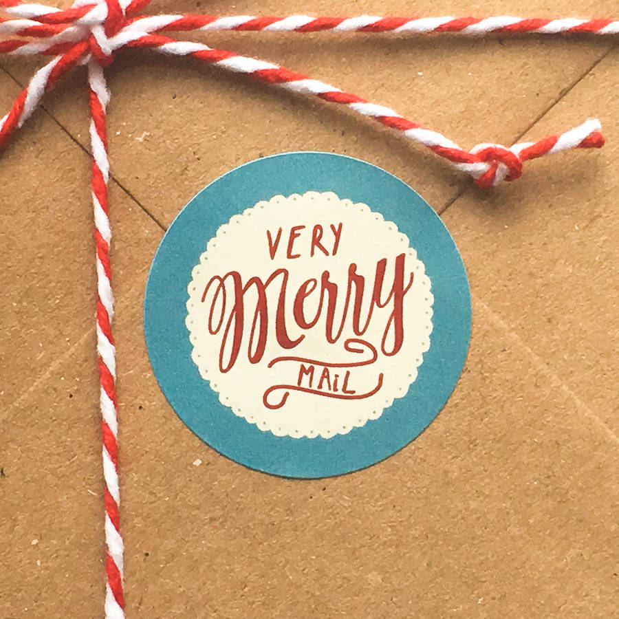 'very merry mail' mail day christmas stickers by rosie jo's Mail By Christmas