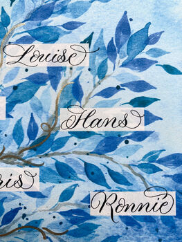 Blue Personalised Family Tree For 22 Names, 5 of 7