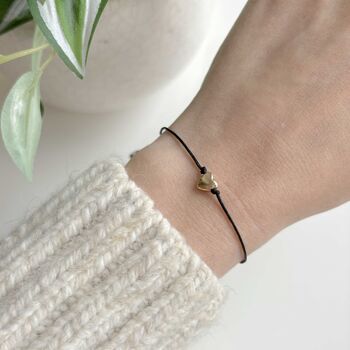 Dainty Tiny Gold Heart Friendship Wish Bracele, 2 of 3