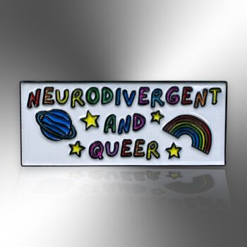 Neurodivergent And Queer Enamel Pin Badge, Gay Pride Awareness Brooch, Lgbtqia+ Pride Gift, 3 of 8