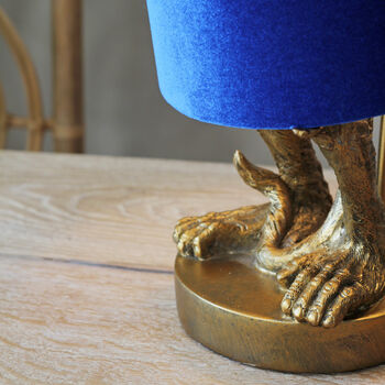 Gold Bashful Monkey Table Lamp And Shade, 5 of 5