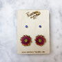 Birth Flower And Crystal Birthstone Stud Earring Set, thumbnail 9 of 12