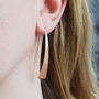 Tapered Bar Sterling Silver Elliptical Hoop Earrings, thumbnail 10 of 12