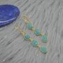 Amazonite Gold Plated Sterling Silver Drop Earrings, thumbnail 4 of 7