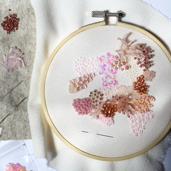 Beaded Embroidery Kit In 'Pink', 5 of 11