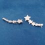 Silver Star Climber Earrings, Star Hanging Earrings, thumbnail 4 of 7