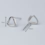 Sterling Silver Twisted Triangle Stud Earrings, thumbnail 3 of 6