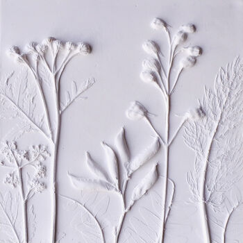 Yarrow, Delphinium, Lupin And Fern Plaster Cast Plaque, 2 of 2