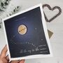 Moon And Back Silver Foil And Wood Christmas Card, thumbnail 3 of 3