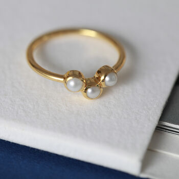 Freshwater Pearl Trio Ring, 5 of 7