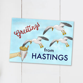 Funny Seagull Hastings Postcard, 2 of 3