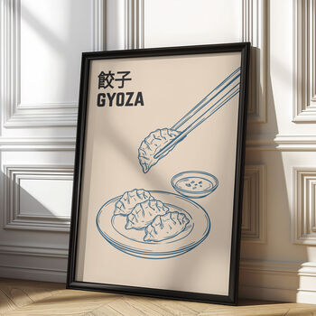 Gyoza Japanese Food Art Print | Minimalist Kitchen Decor, 2 of 7
