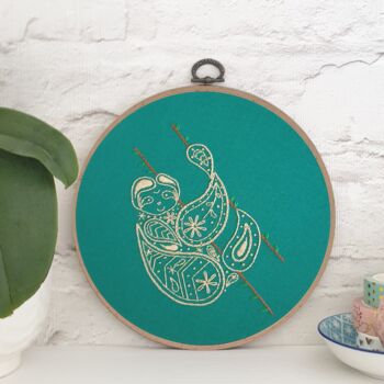 Green Sloth Embroidery Kit, 2 of 7