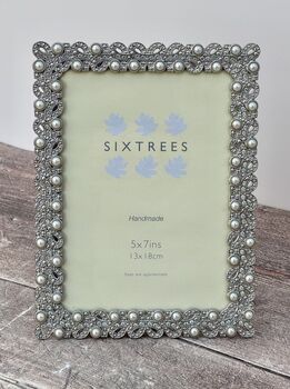 Sixtrees Jewel And Pearl Beatrice Five X Seven Photo Frame, 2 of 3