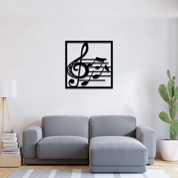 Wooden Music Notes And Clef Wall Art For Music Lovers, 3 of 8