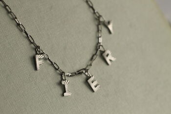 Silver Sunburst Name Necklace, 4 of 8