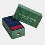 Men's Three Sock Gift Box Navy And Wine, thumbnail 1 of 5