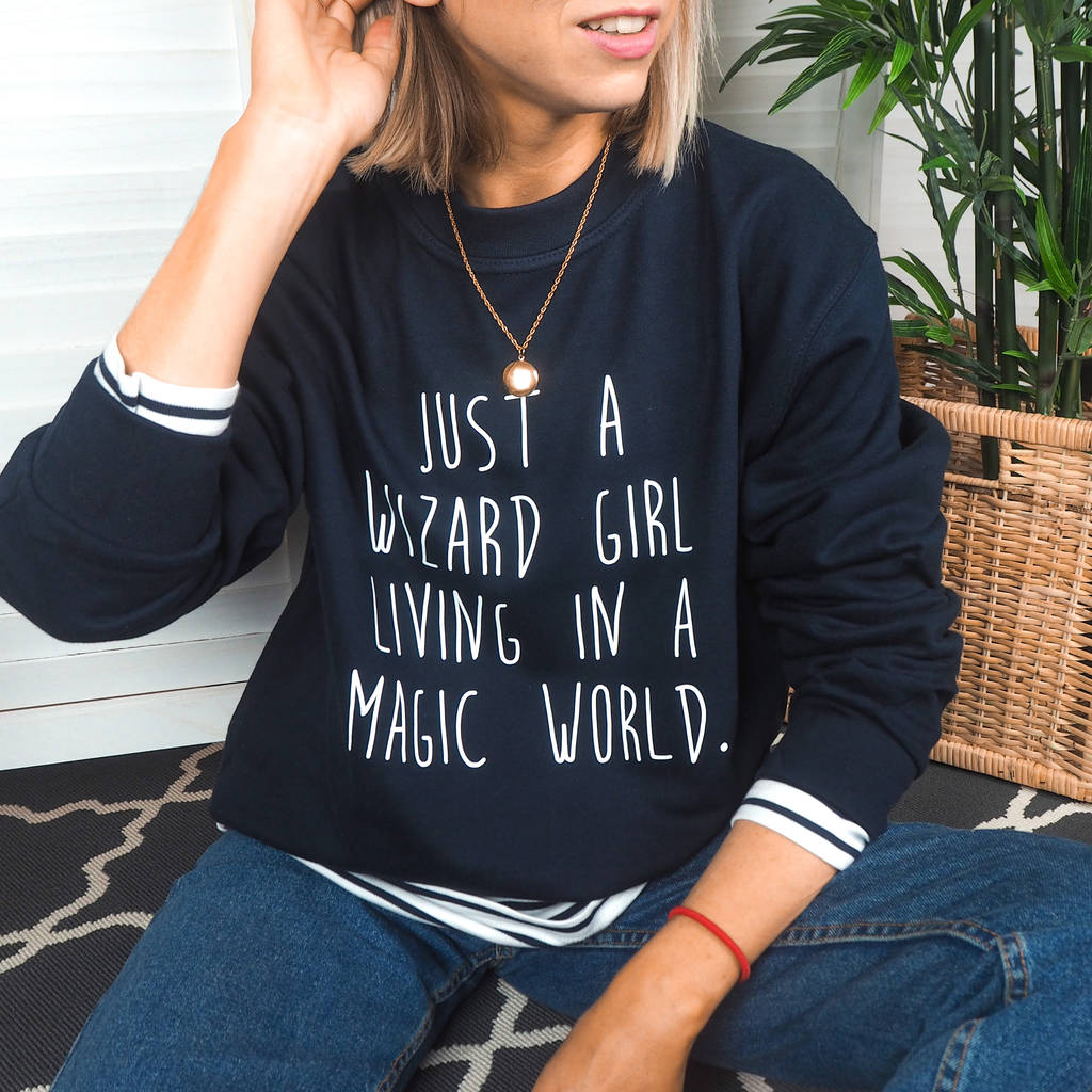 Personalised Wizard Girl, Magic World Sweatshirt, 1 of 7