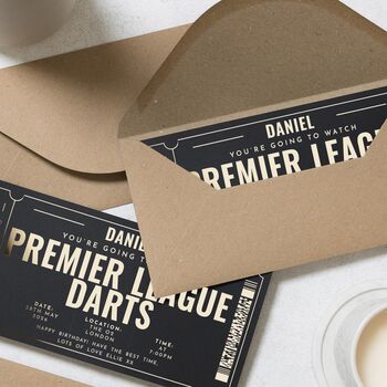 Personalised Premier League Darts Birthday Gift Voucher, 6 of 9