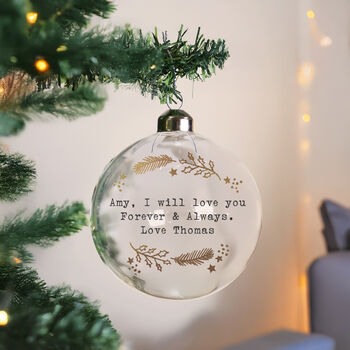 Personalised Gold Wreath Glass Bauble Decoration, 2 of 4