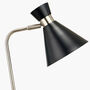 Black And Brushed Silver Metal Table Lamp, thumbnail 5 of 8