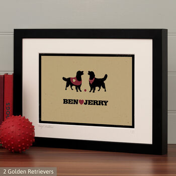 Personalised Golden Retriever Print For One Or Two Dogs, 10 of 12