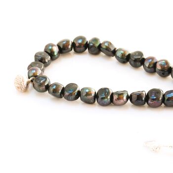 Statement Green Peacock Pearl Necklace With Sterling Silver Charm, 7 of 11