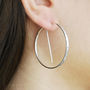 Circular Geometric Silver Plated Hoop Earrings, thumbnail 1 of 3