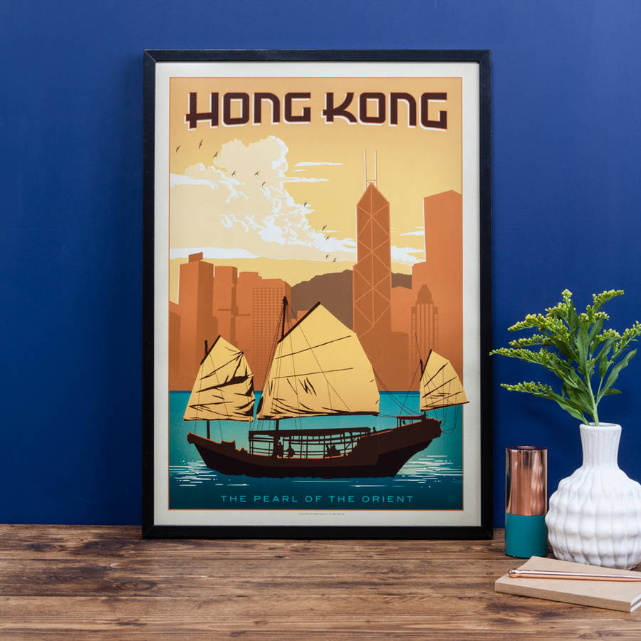 Hong Kong, China Travel Print By I Heart Travel Art ...